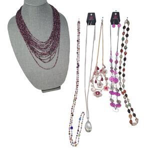 Costume Jewelry Mixed Lot Paparazzi Aero Unmarked New Preowned Silver Tone Pink